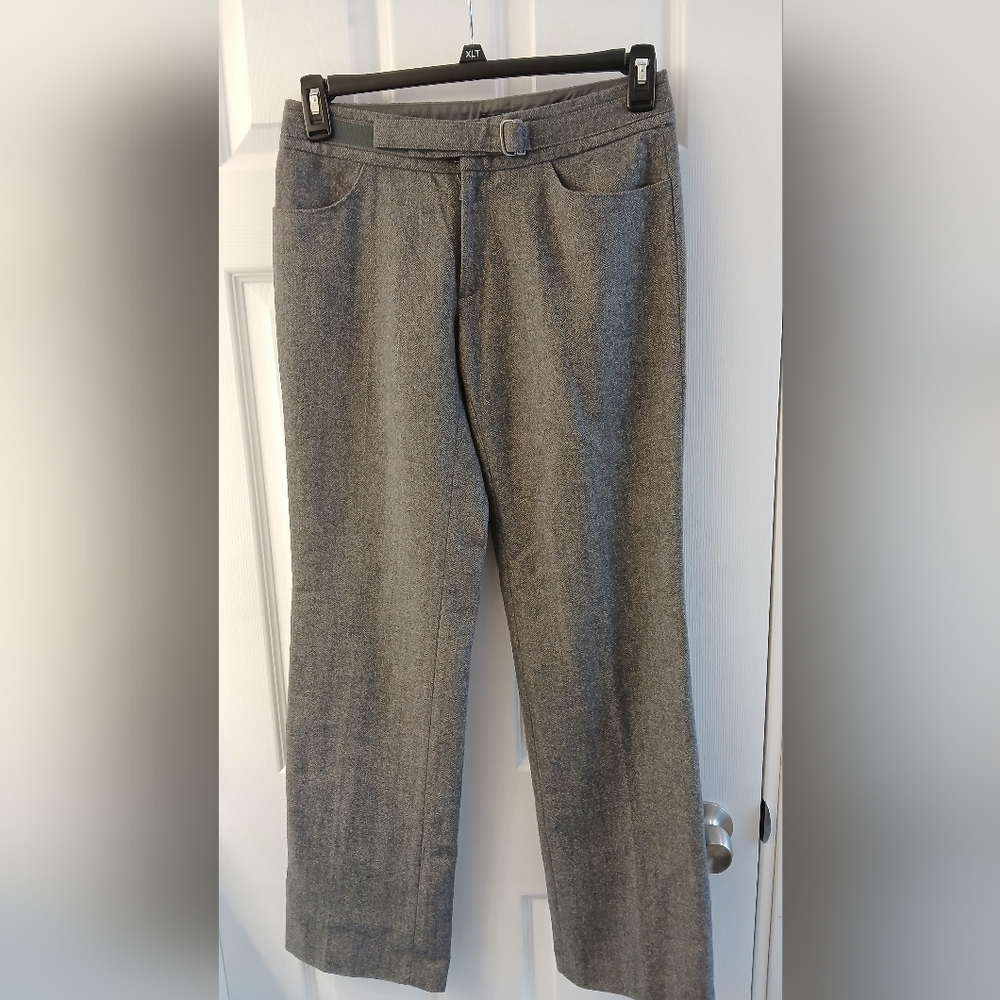 GAP Women’s Recycled Wool Chevron Trousers – Size 4R – Gray with Metallic Thread